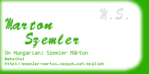marton szemler business card